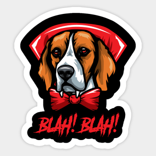 Beagle Halloween Vampire Sticker